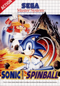 Sonic Spinball PAL Sega Master System PAL box art